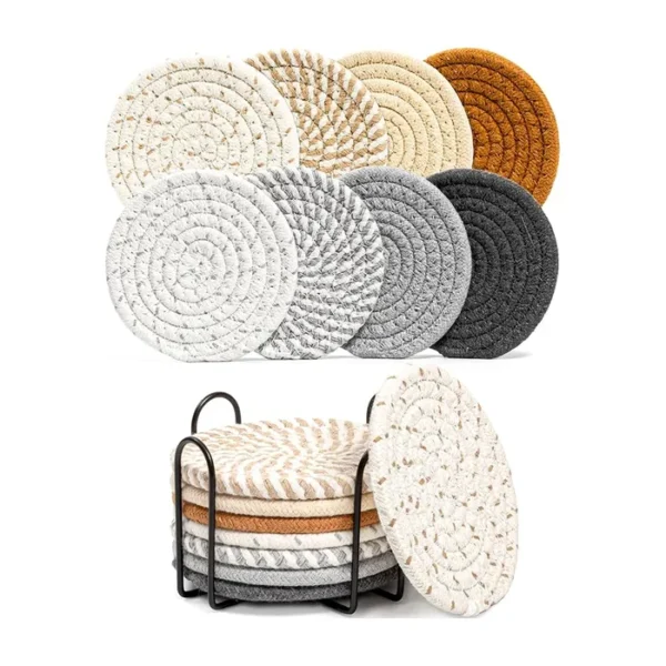 8 Pcs Drink Coasters with Holder